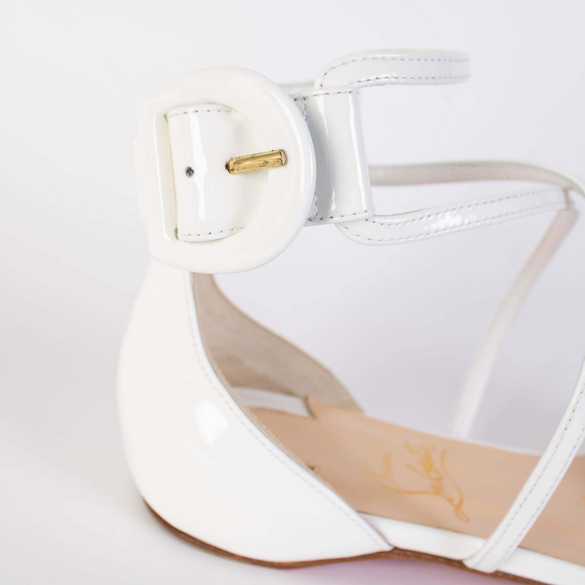 Christian Louboutin Choca White Leather Sandals