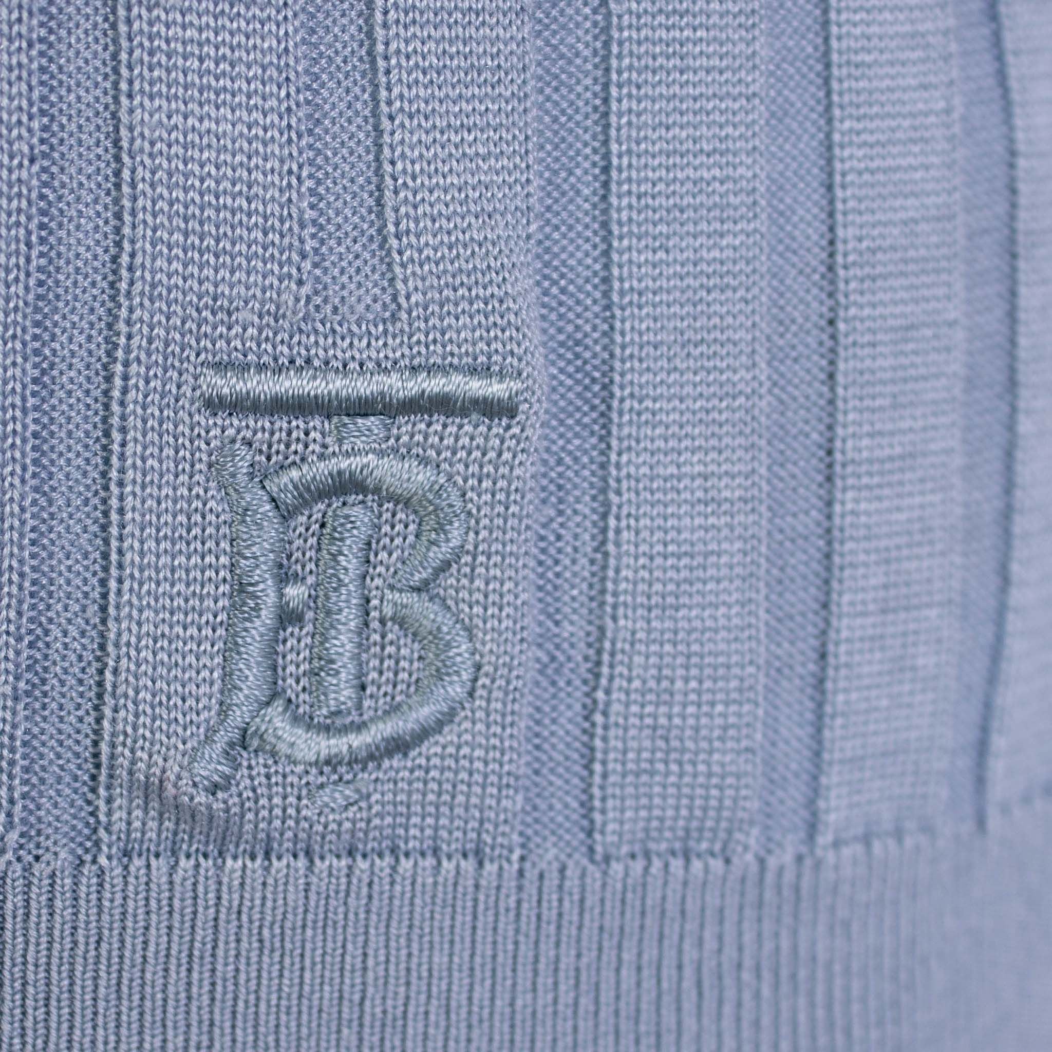 Burberry Silk Light Blue Turtleneck Sweater