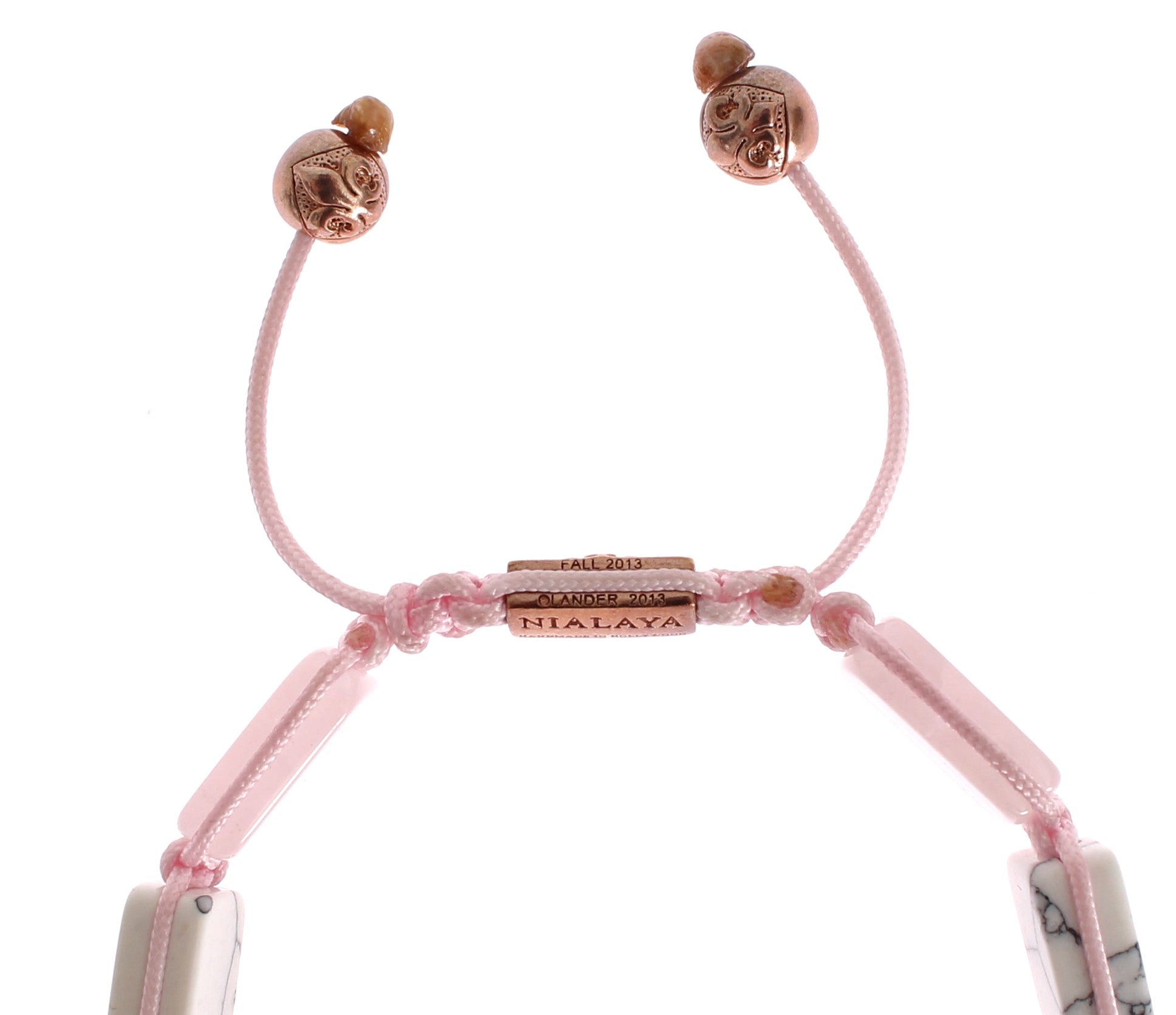 Nialaya Elegant Pink Gemstone Bracelet with Diamond Details