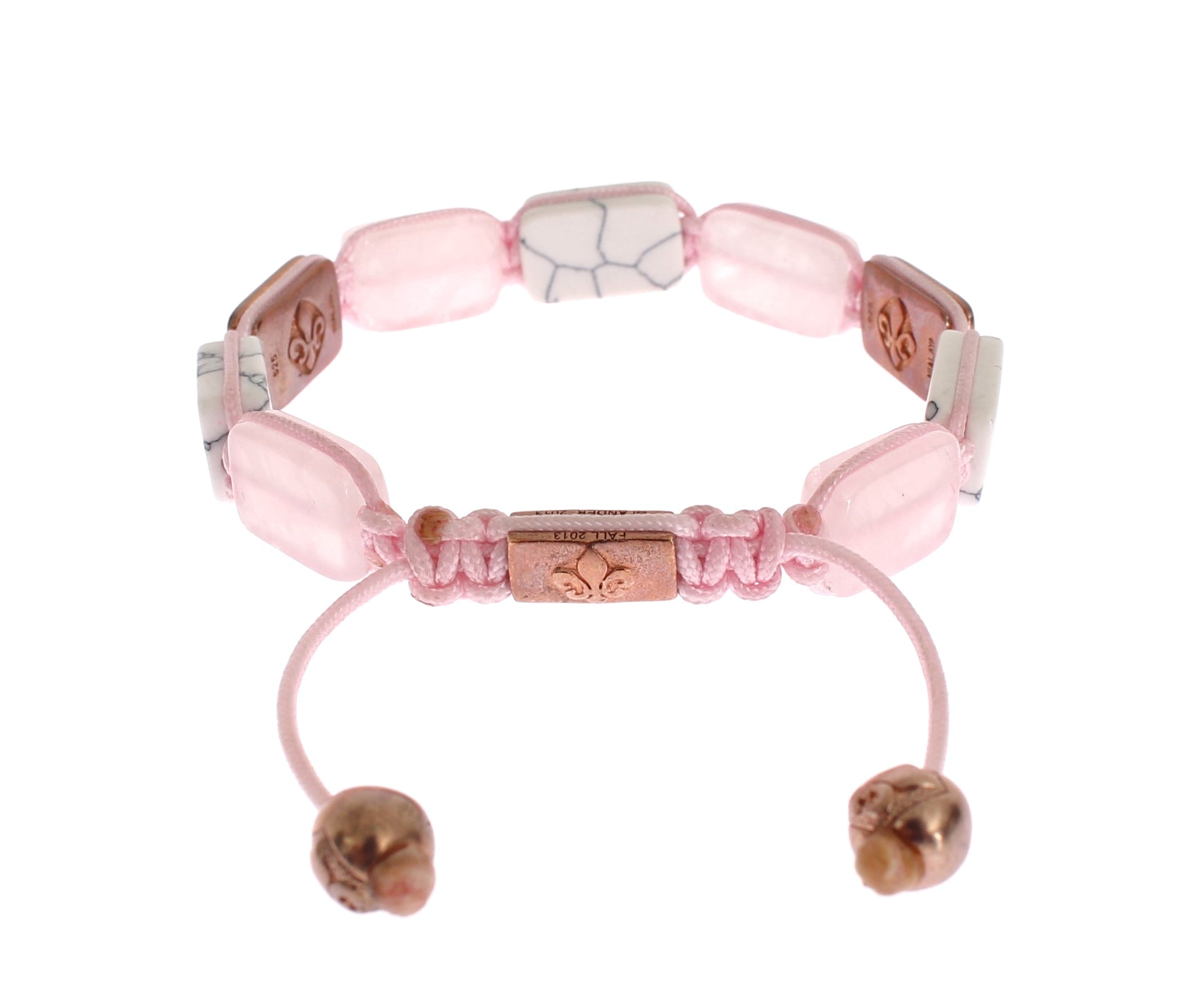 Nialaya Elegant Pink Gemstone Bracelet with Diamond Details