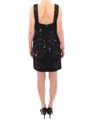 Dolce & Gabbana Black floral crystal embedded dress