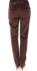 Dolce & Gabbana Brown Corduroys Straight Logo Casual Pants