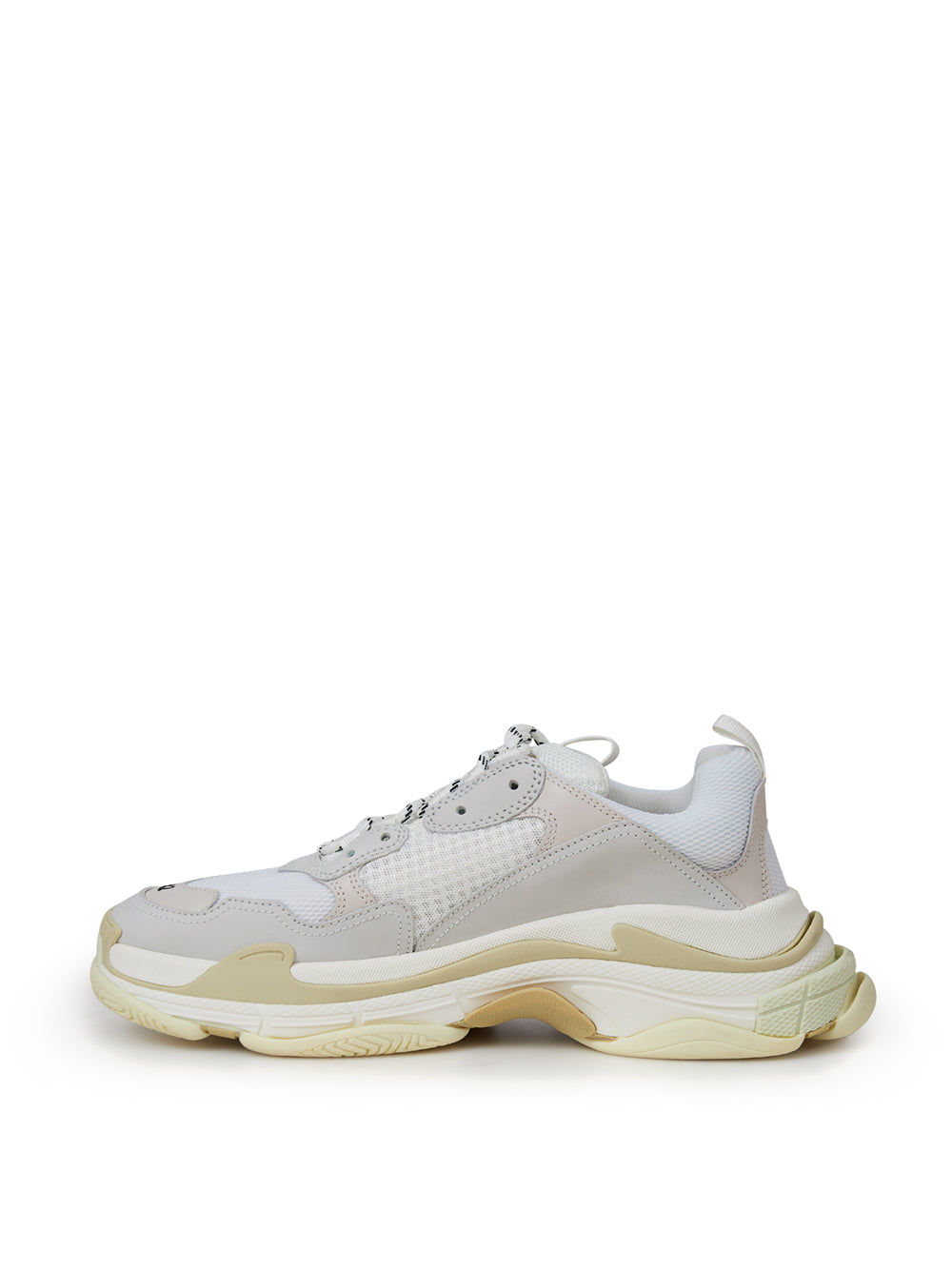 Balenciaga White Mesh Triple S Sneakers