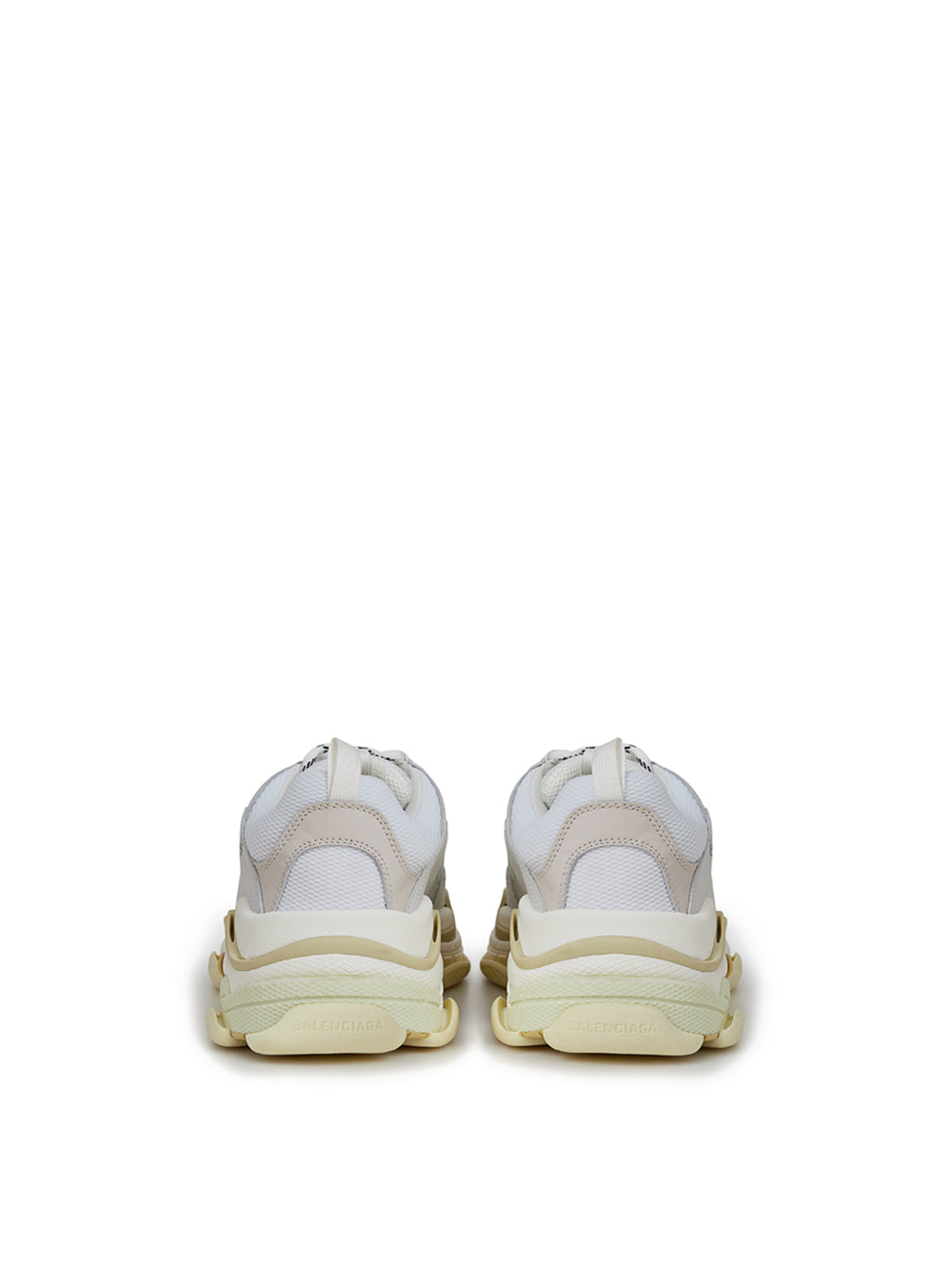 Balenciaga White Mesh Triple S Sneakers