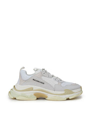 Balenciaga White Mesh Triple S Sneakers