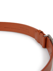 Balenciaga Brown Leather Logo Buckle Belt
