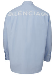 Balenciaga Cotton Blue Oxford Shirt