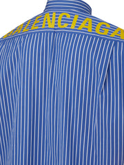 Balenciaga Blue Striped Shirt with Logo
