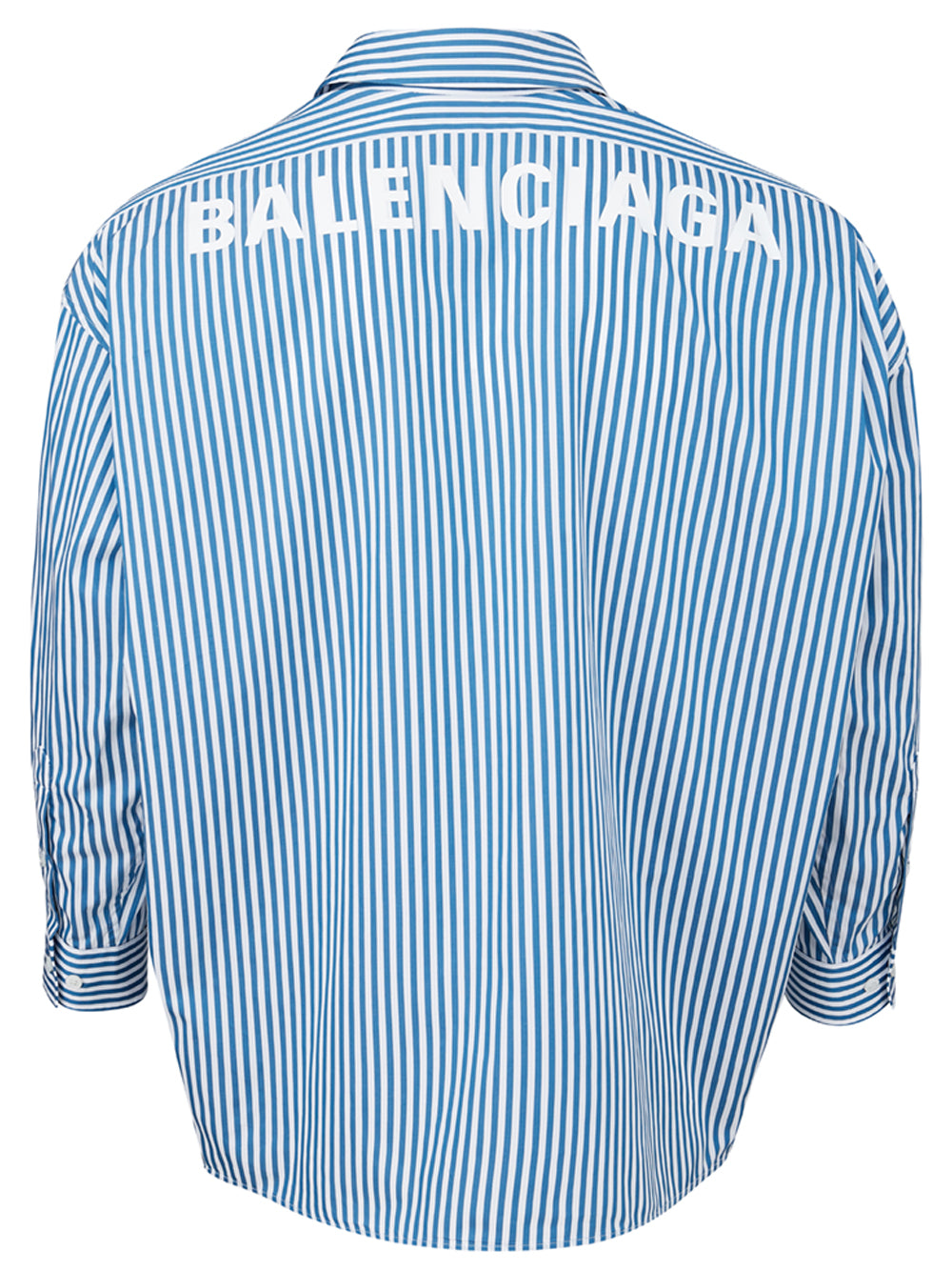 Balenciaga Blue Striped Over Fit Shirt