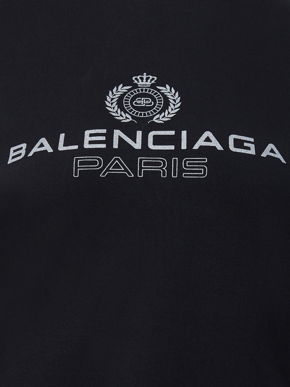Balenciaga Black Viscose T-Shirt with White Logo