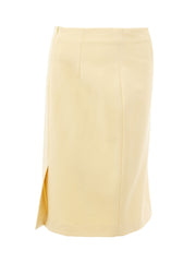 Lardini Yellow Viscose Pencil Skirt