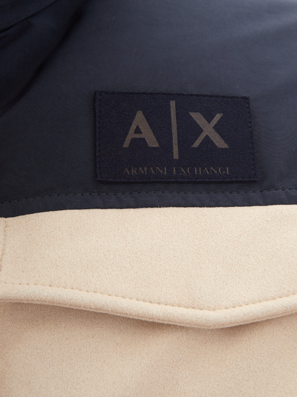 Armani Exchange Beige Puffy Jacket with Velvet Effect