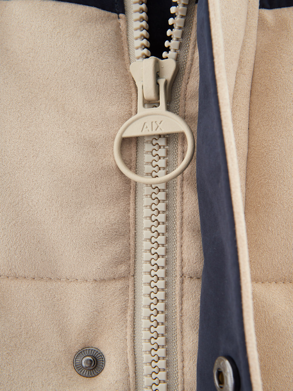 Armani Exchange Beige Puffy Jacket with Velvet Effect