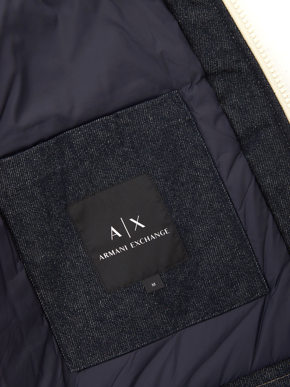 Armani Exchange Denim Quilted Jacket with Check Details