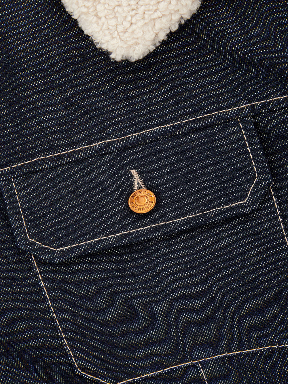 Armani Exchange Sherpa Detail Denim Quilted Jacket