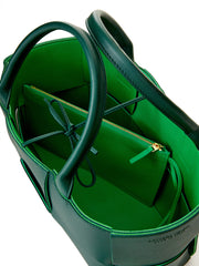 Bottega Veneta Green Leather Tote Arco Bag