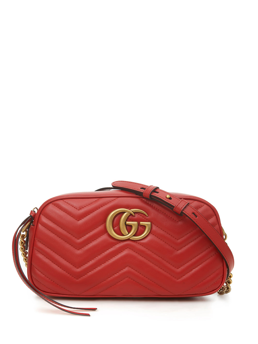 Gucci Red Leather Marmont Shoulder Bag