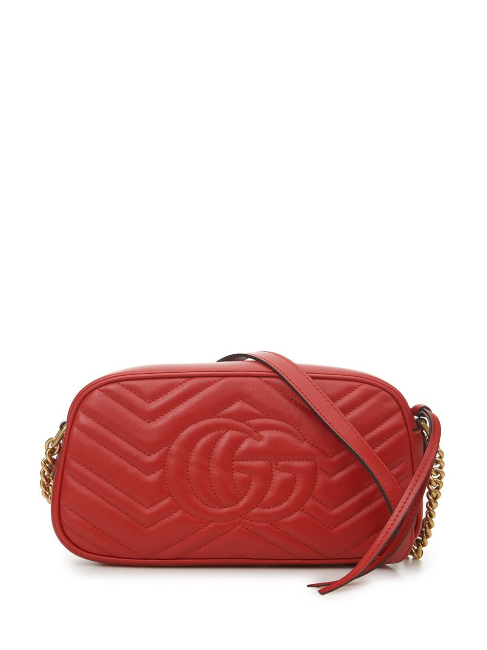 Gucci Red Leather Marmont Shoulder Bag