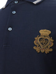 Dolce & Gabbana Dark Blue Devotion Cotton Polo Shirt