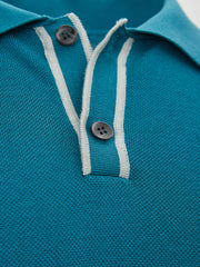 Dolce & Gabbana Petrol Blue Knit Polo Shirt