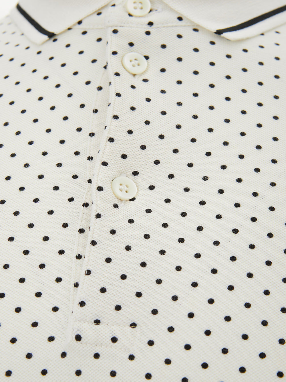 Dolce & Gabbana White Polka Dots Cotton Polo Shirt