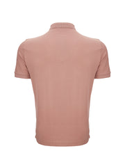 Dolce & Gabbana Antique Pink Cotton Polo Shirt with Crown Embroidery