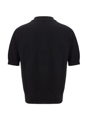 Dolce & Gabbana Black Honeycomb Knitwear 'Devotion' Polo Shirt