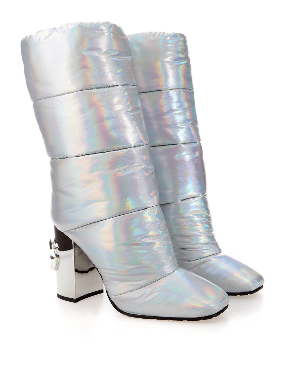 Dolce & Gabbana Quilted Silver New Jackie Boots