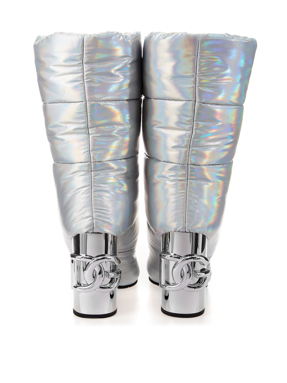 Dolce & Gabbana Quilted Silver New Jackie Boots
