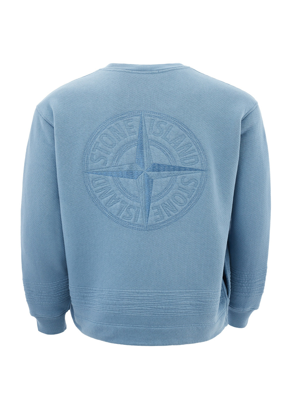 Stone Island Light Blue Cotton Compass Sweatshirt