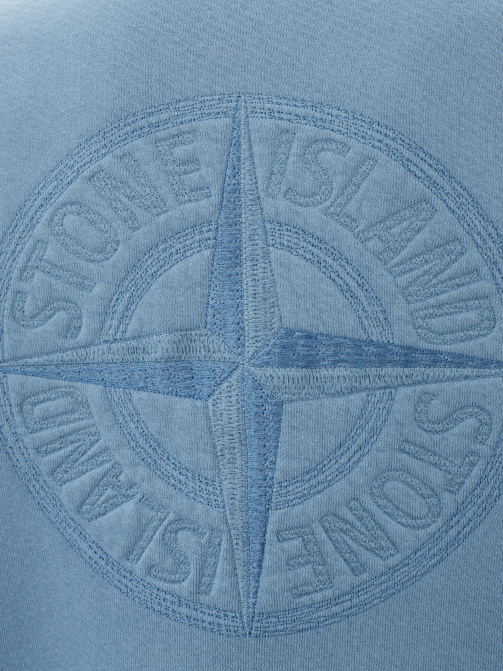 Stone Island Light Blue Cotton Compass Sweatshirt