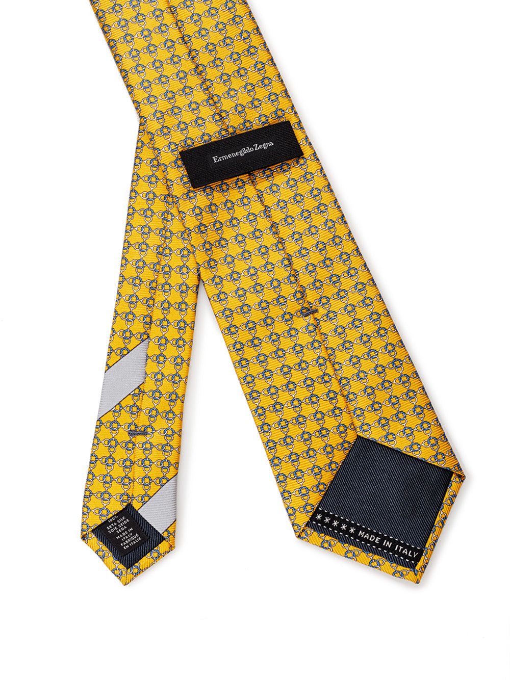 Ermenegildo Zegna Printed Yellow Silk Tie