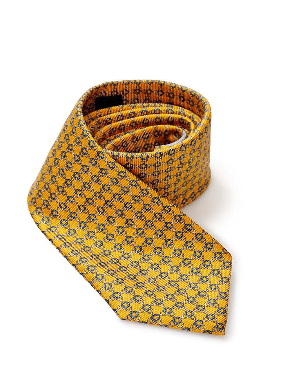 Ermenegildo Zegna Printed Yellow Silk Tie