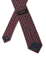 Ermenegildo Zegna Micro Printed Dark Red Silk Tie