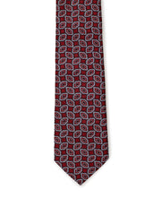 Ermenegildo Zegna Micro Printed Dark Red Silk Tie