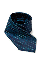 Ermenegildo Zegna Oil Blue Printed Silk Tie