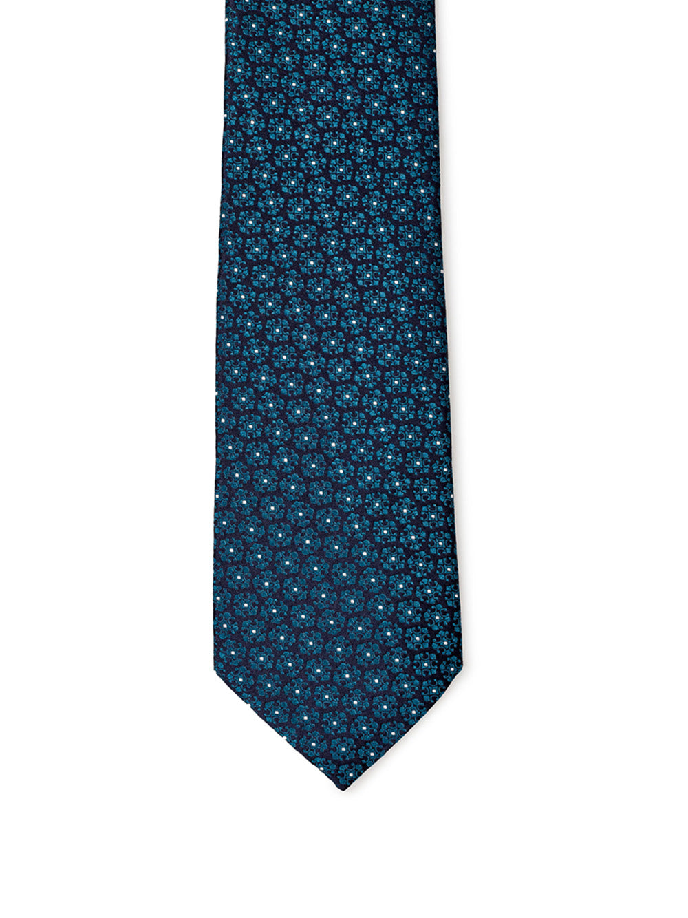 Ermenegildo Zegna Oil Blue Printed Silk Tie