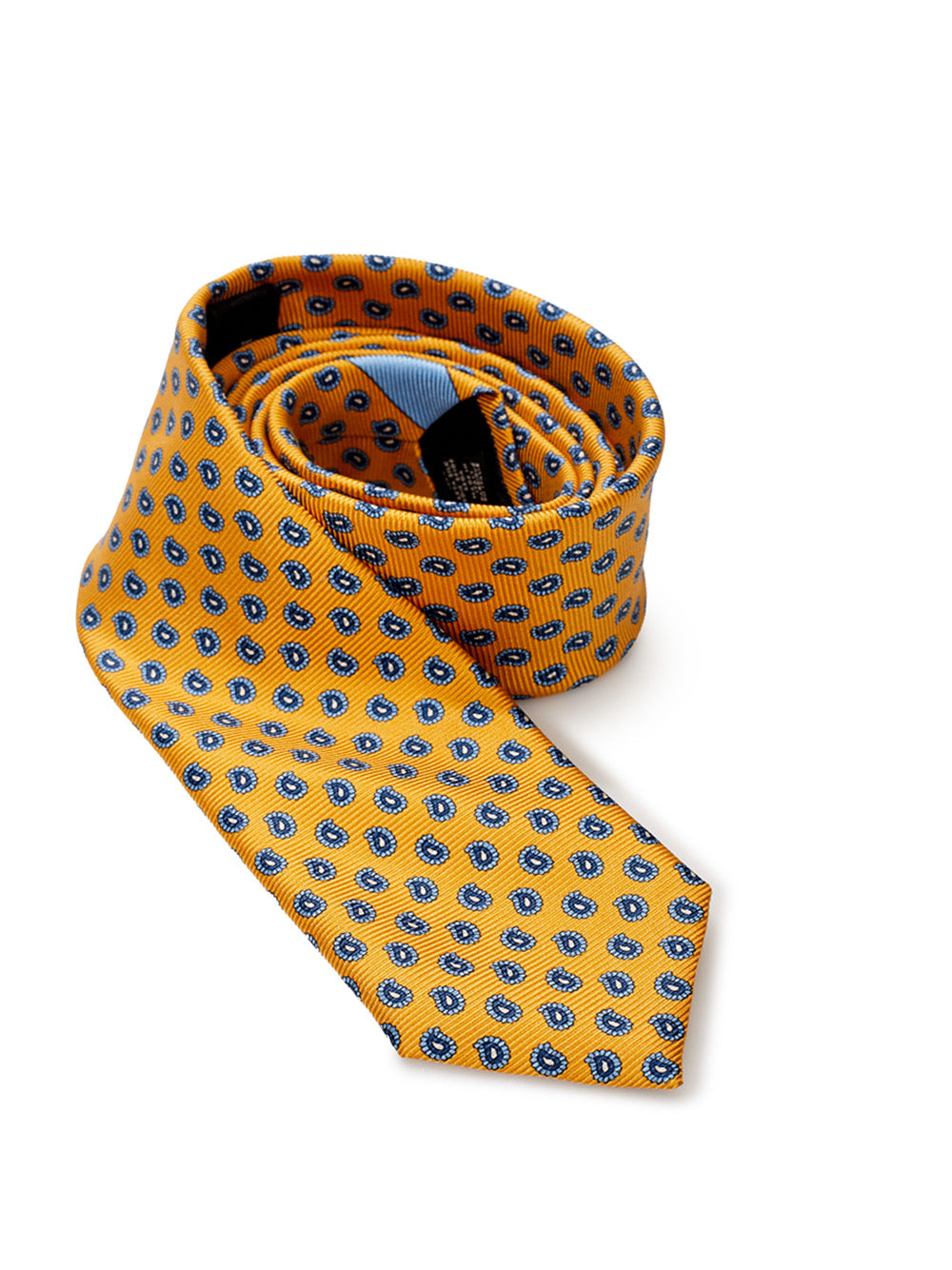 Ermenegildo Zegna Cashmere Print Yellow silk Tie