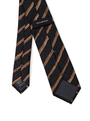 Ermenegildo Zegna Black Regimental Silk Tie