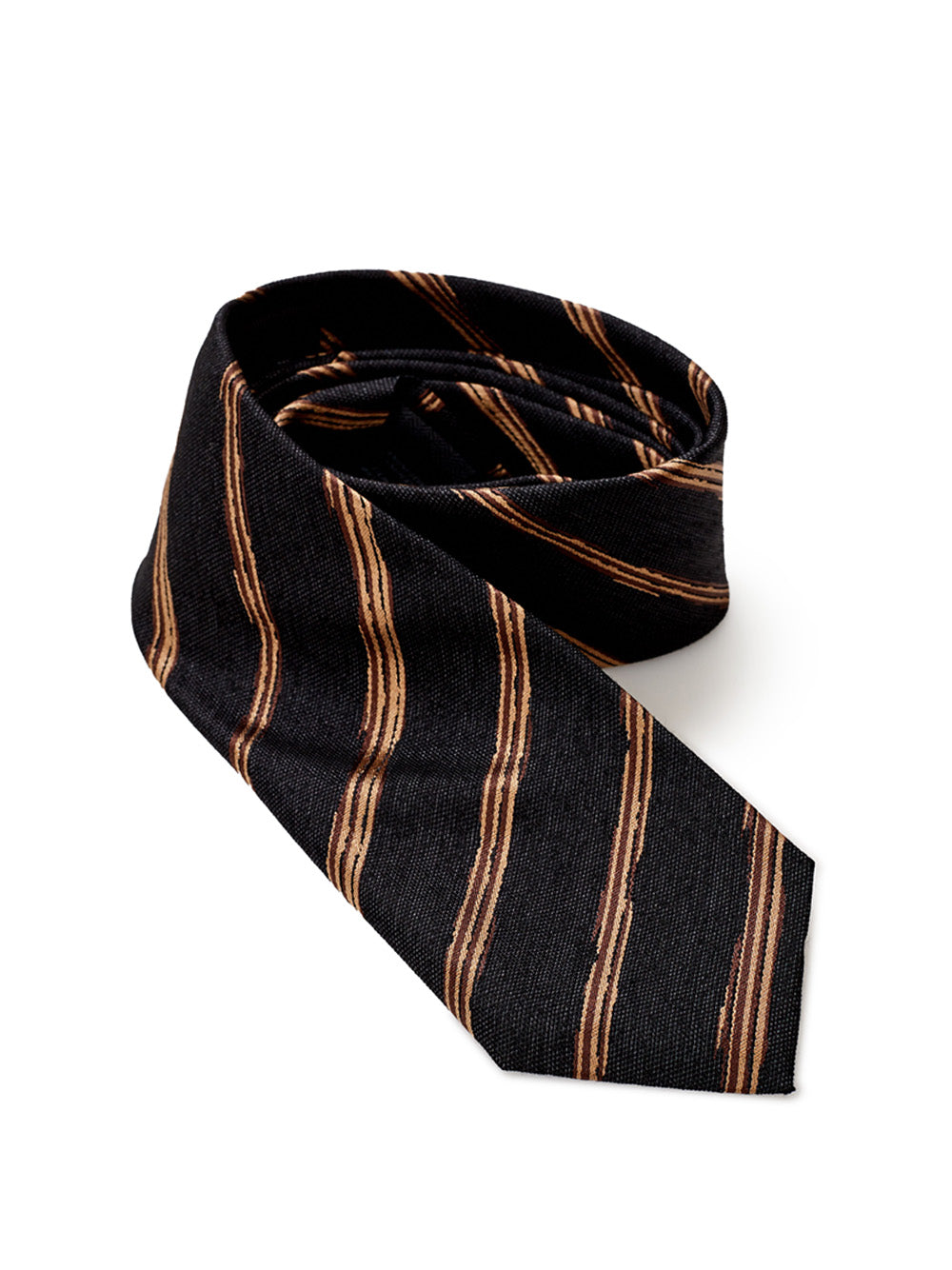 Ermenegildo Zegna Black Regimental Silk Tie