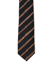 Ermenegildo Zegna Black Regimental Silk Tie