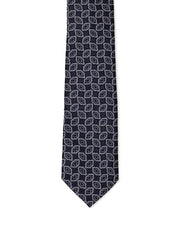 Ermenegildo Zegna Dark Grey Silk Tie with Micro Print