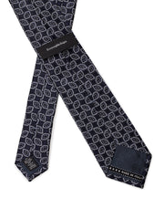 Ermenegildo Zegna Dark Grey Silk Tie with Micro Print