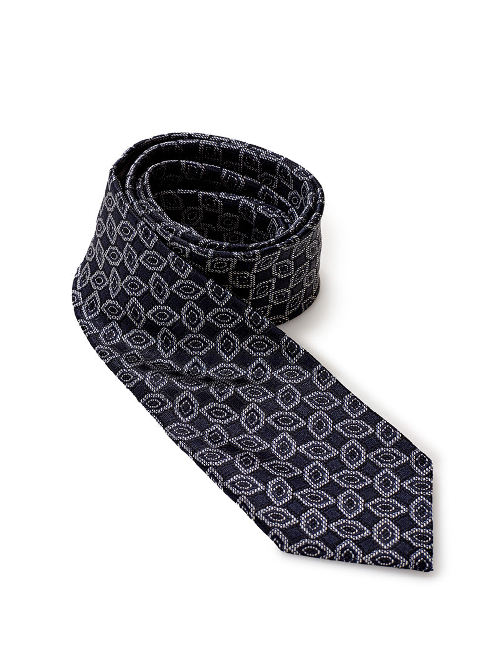 Ermenegildo Zegna Dark Grey Silk Tie with Micro Print