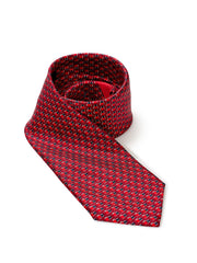 Ermenegildo Zegna Red silk Tie with Micro Print