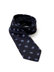 Ermenegildo Zegna Blu Silk Tie with Print