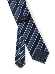 Ermenegildo Zegna Blu Silk Tie with oblique print