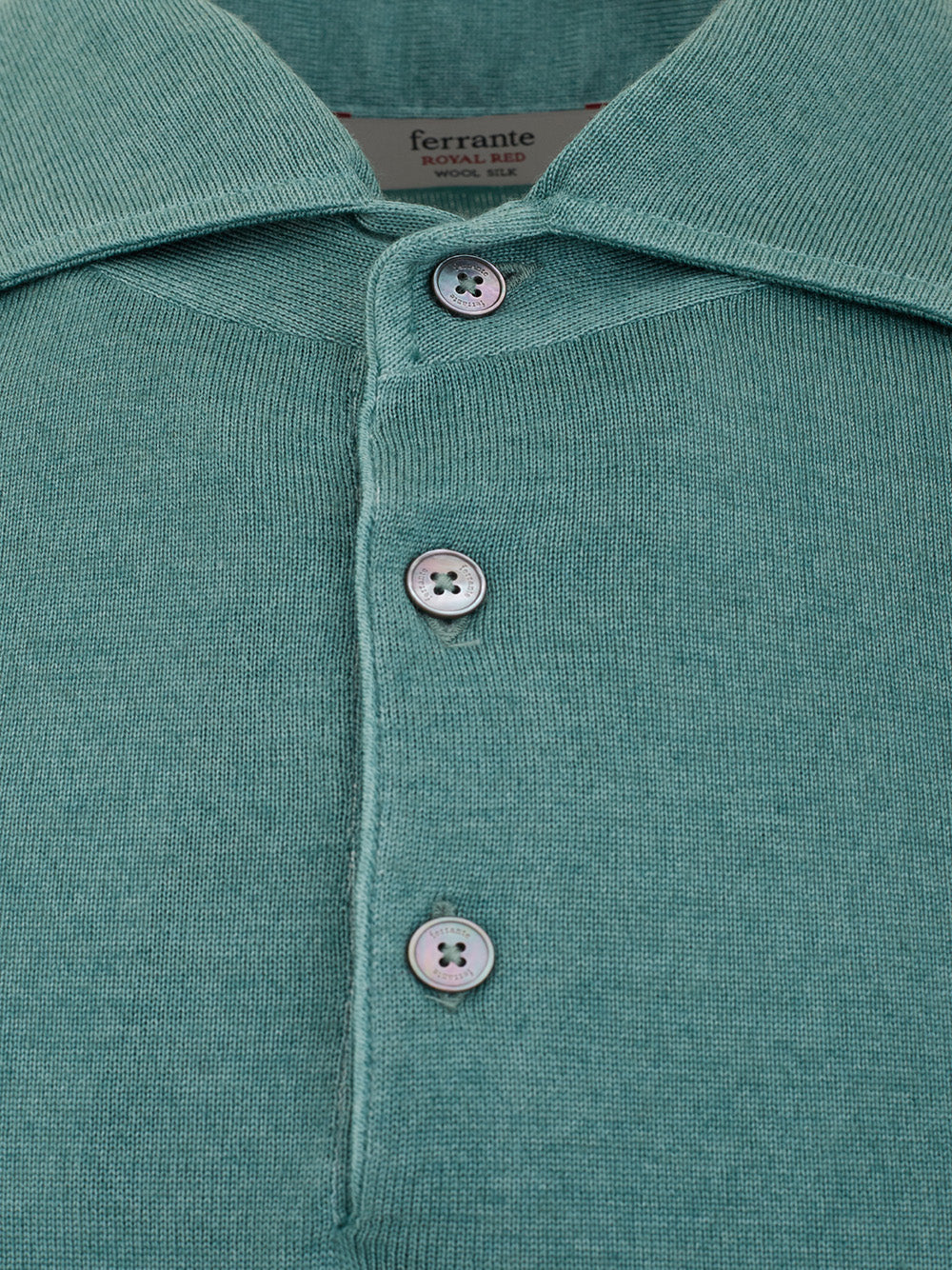 FERRANTE Wool and Silk Long Sleeves Polo Shirt