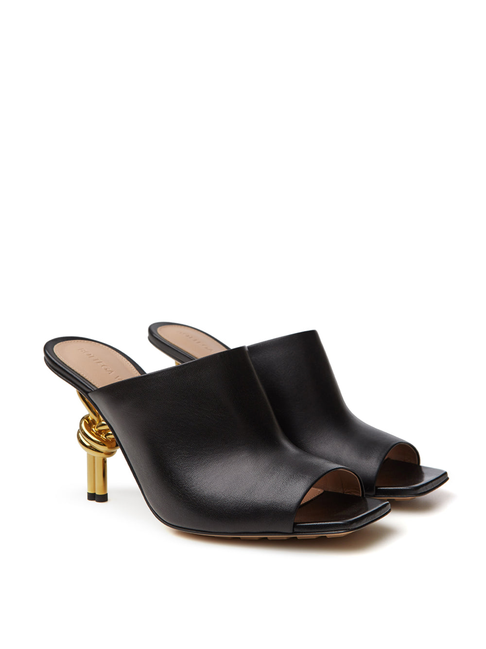 Bottega Veneta Black Leather Mule 'Knot' Sandal