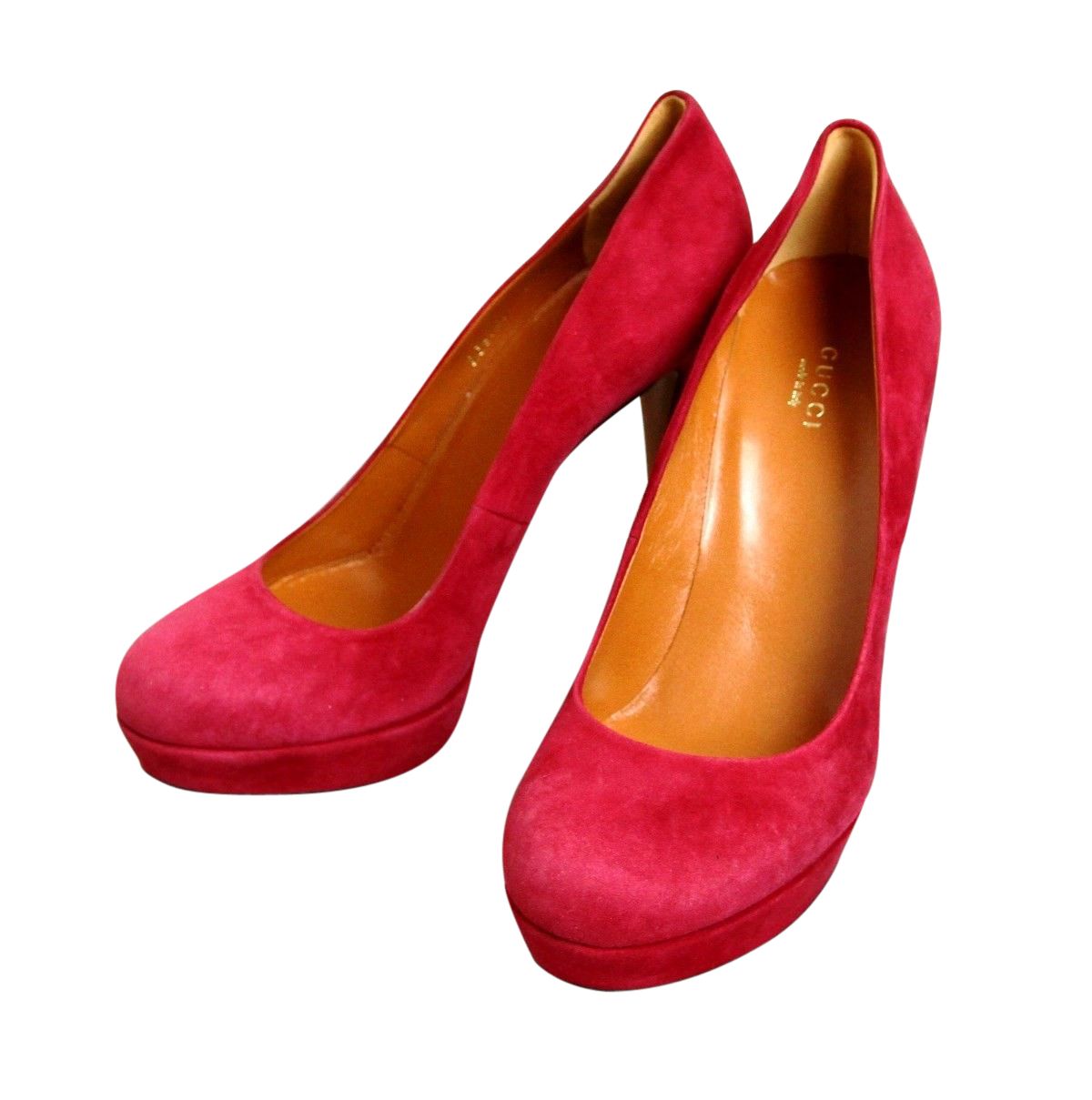 Gucci Gucci Women's Raspberry Suede Platform Pump Shoes